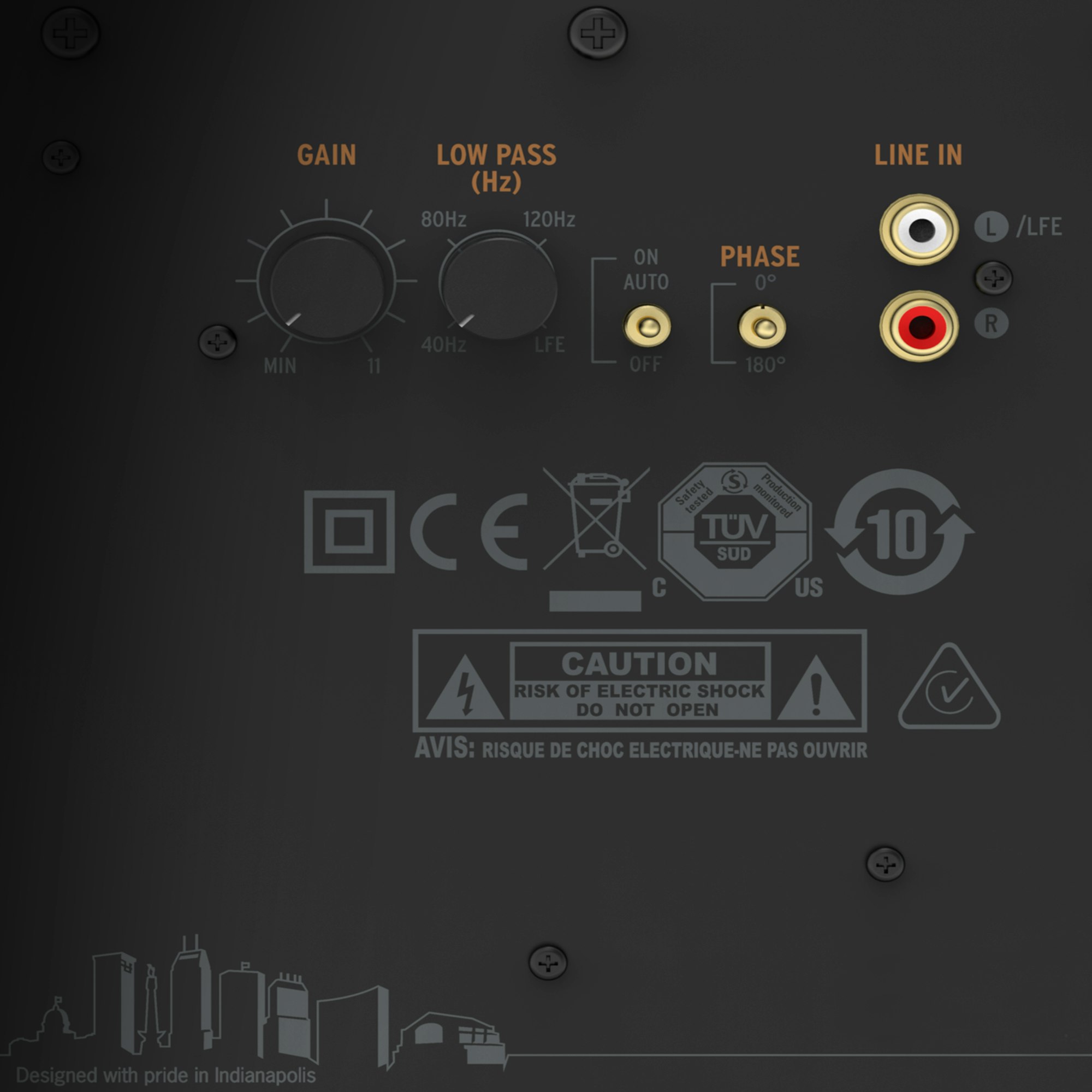 Klipsch Reference R-121SW Subwoofer rear panel